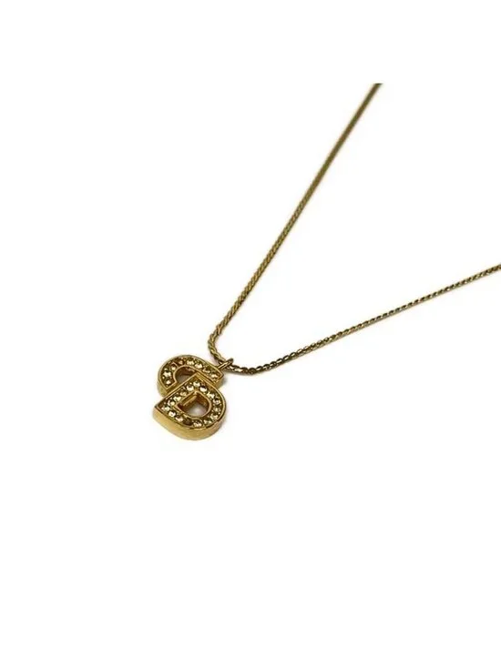 Dior Necklace Gold Clear CD Motif - Picture 1 of 5